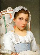 Ung fransk flicka sittande i Louis XVI Hugo Salmson